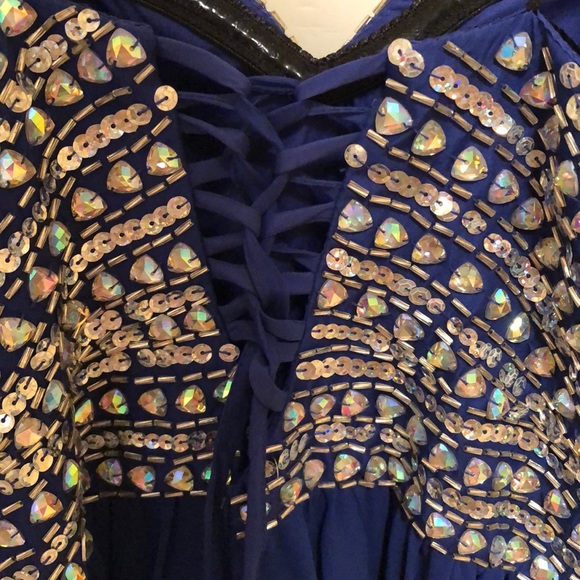 Blue sequins homecoming dress - Picture 5 of 7